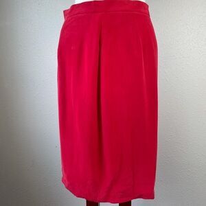 NWT Chaus Red Silk Skirt Size 10